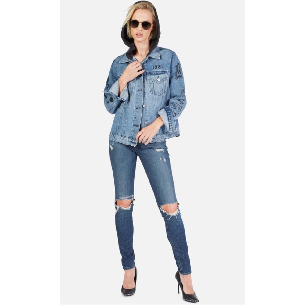 Lauren Moshi Stevie Varsity Panther Jean Jacket - Picture 3 of 16
